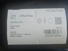 Swarovski Xirius Rose 2078 Ss16 Light Rose (223) 1440 Pcs Hotfix Silver Foiled