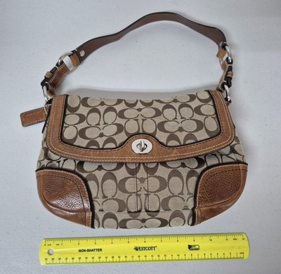 Authentic COACH #10984 Chelsea Signature Flap Bag - Brown Leather