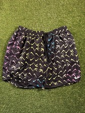 Nike Shorts Mens 2XL Black Pixel Swoosh Print Swim Trunks Mesh Lined Quick Dry