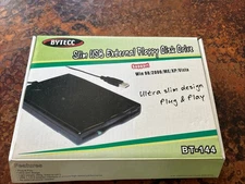 BYTECC BT-144 Slim USB  Portable External Floppy Disk Drive, NEW (g)