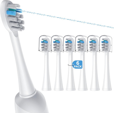 6 Pack Toothbrush Replacement Heads Compatible with Waterpik Sonic Fusion 2.0,