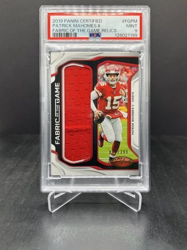 2019 Panini Certified Patrick Mahomes II Fabric of the Game Patch 060/299 PSA 9