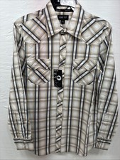 New Men  s ELY 1878 Multicolor Plaid Long Sleeve Pearl Snap Large Q-42