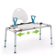 OasisSpace Heavy Duty Sliding Bath Transfer Bench 450 lbs w/ Backrest NEW