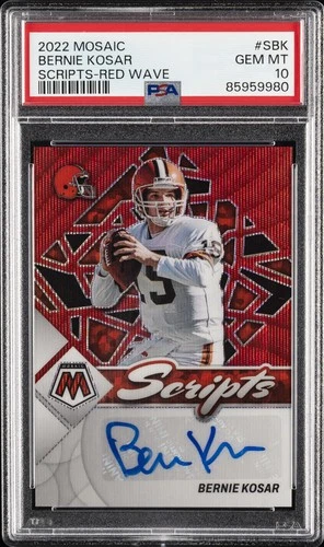 2022 Panini Mosaic Football Red Wave Bernie Kosar #S-BK PSA 10