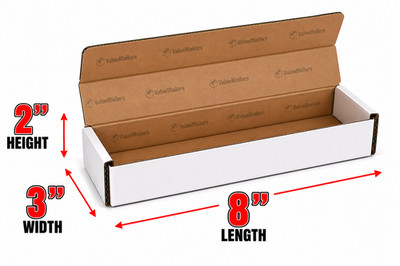 200 - 8 x 3 x 2 White Corrugated Shipping Mailer Packing Box Boxes