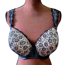 Victoria's Secret Dream Angels Push Up 36 DDD Black Lace Demi Lining