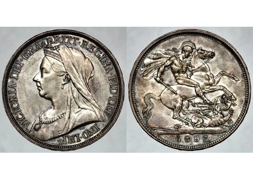 1893 QUEEN VICTORIA GREAT BRITAIN SILVER LVI EDGE CROWN COIN