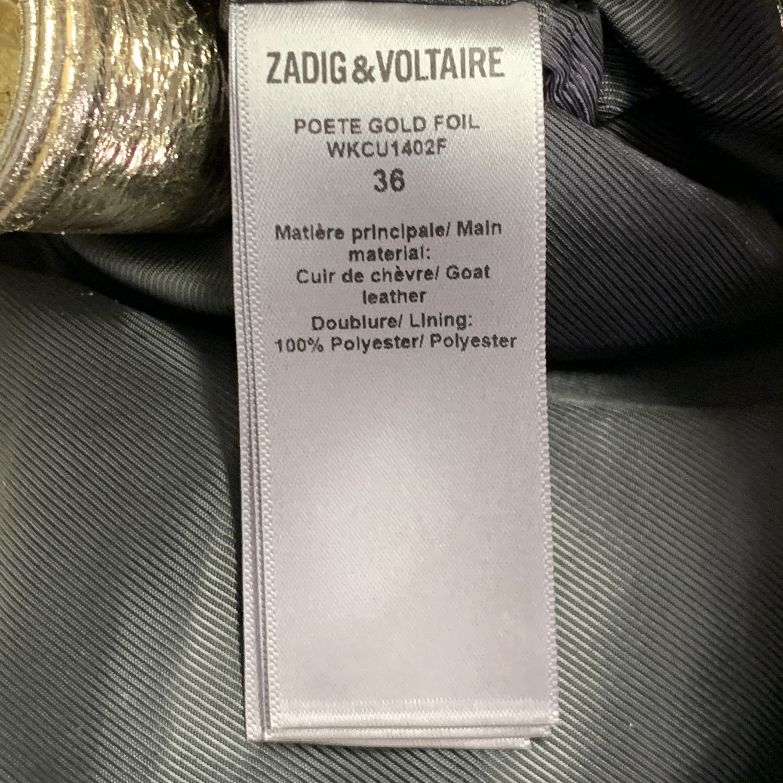 ZADIG & VOLTAIRE Size S Metallic Gold Leather Jean Cut Straight Casual Pants image 4