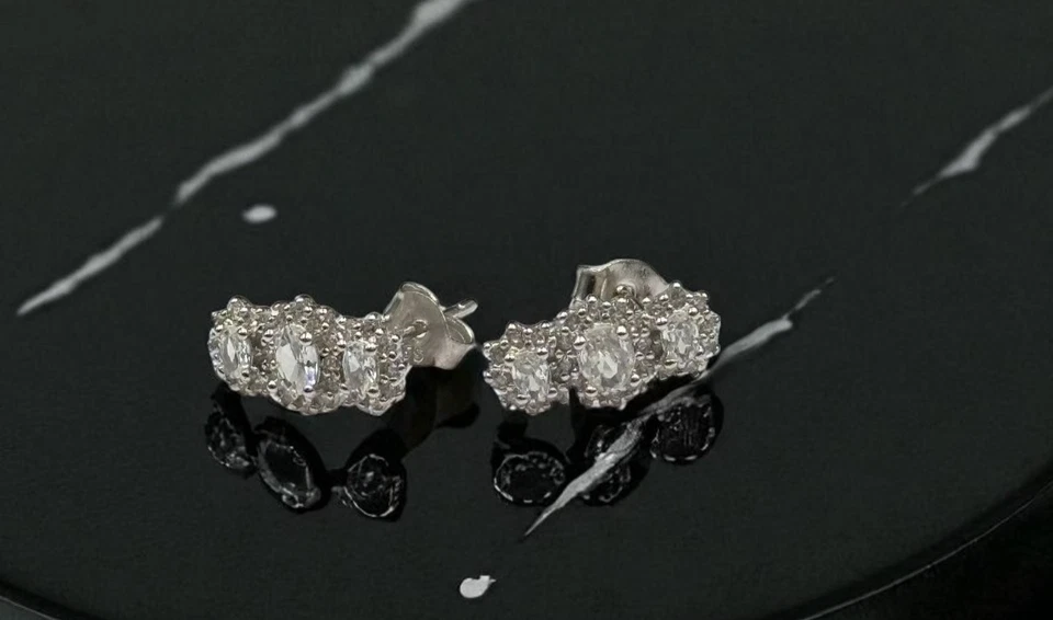 Orecchini Argento 925 Rodio Nickel Free Zirconi di varie misure colori a scelta - Immagine 4 di 4