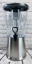 Service Ideas 3-Gallon Beverage Dispenser Stainless Steel Base Infuser Lid