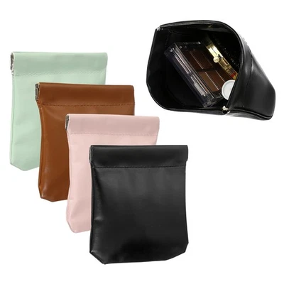 4er-Set Münzbeutel aus Leder, für kleine Geldbörsen, Schwarz,Grün,Rosa,Braun - Bild 1 von 4