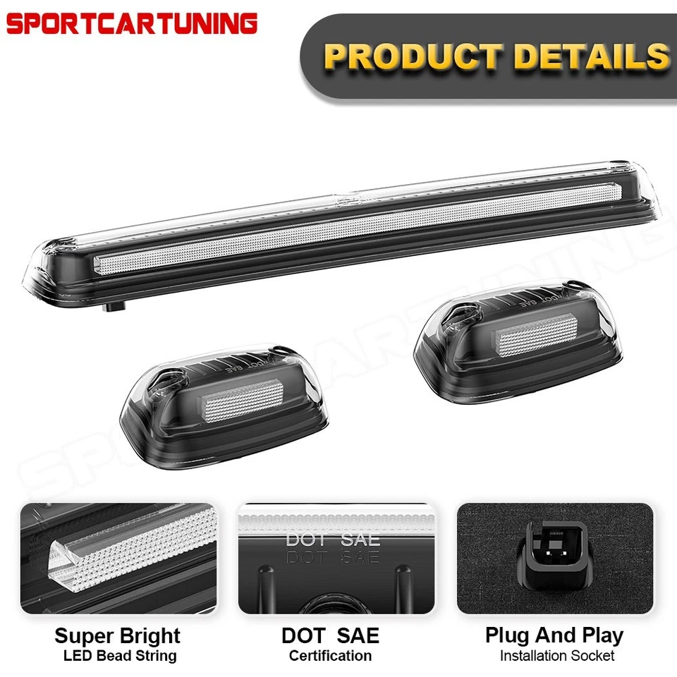 Luz LED de techo de cabina para camioneta Chevy Silverado 1500 GMC 2500 3500 2007-14 Foto 4 de 4