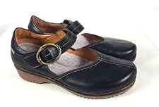 Pikolinos Womens GRANADA MARY JANE Black Leather Comfort Shoes Sz 40 /US 9.5 10