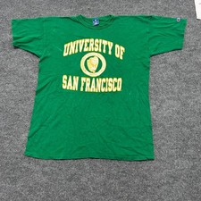 Champion T-Shirt Mens Size XXL Green University of San Francisco USA Made Cotton