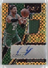 2021-22 Panini Select Memorabilia Gold Prizm 1/10 Enes Kanter Freedom Auto 3d3