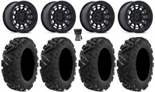 Fuel Cycle 15" Wheels Black +10mm 30" Attack 2.0 Tires Ranger 1500 & Xpedition