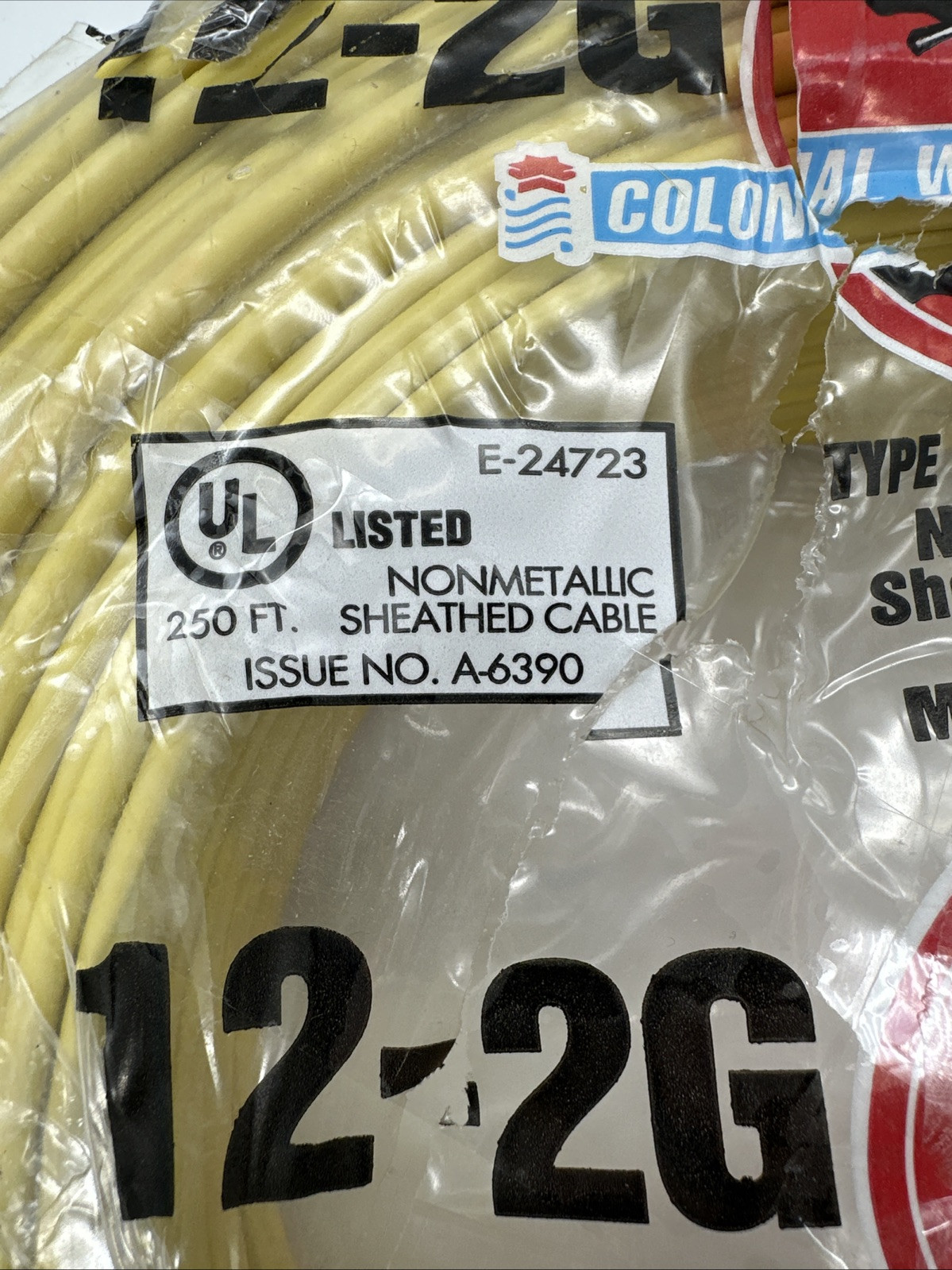 Colonial 12/2 NM-B Wire 250FT Copper Romex Indoor Electrical Cable