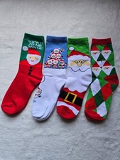 Holiday Socks Snowman, Santa, Candy Canes, Reindeer, Small 5.5-8.5 size Unisex