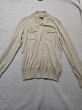 Marc Anthony Sweater Mens Size Medium Heather Beige Wool Blend Vintage Pullover