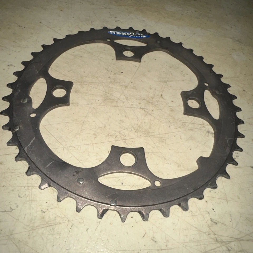 SR Suntour Chainring PFF 9-Speed 44T 44 Tooth 104 mm BCD Gray 4-Arm Bolt - Image 3 of 4