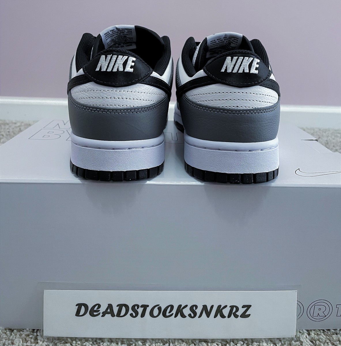 Nike Dunk Low White Black Grey Nike By You FN0569 900 Men display picture 3