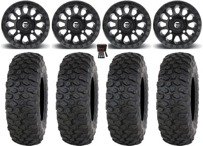 Fuel Vector 14'' Wheels Black 30'' Chicane DS Tires Can-Am Commander Maverick