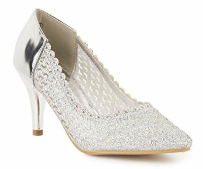 silver mesh heels