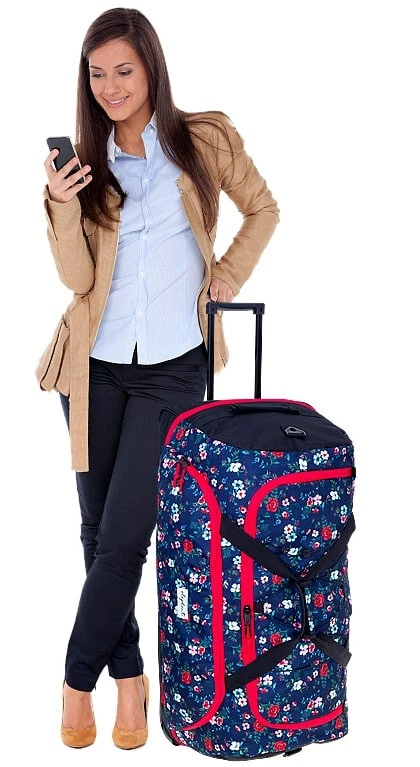 Reisetasche Trolley Damen Mädchen Elephant Cruiser groß 13025 Flower Blau +g - Bild 2 von 4