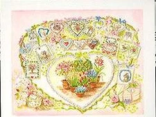 Tasha Tudor / JWP PT 13 VALENTINE HEART PRINT Tasha Tudor 1989 #29509
