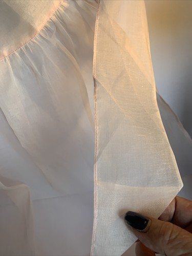 Vtg 50s Sheer Pink Maid Apron  Costume Fantasy Prop Hostess Half Apron SIZE L XL - Picture 5 of 15