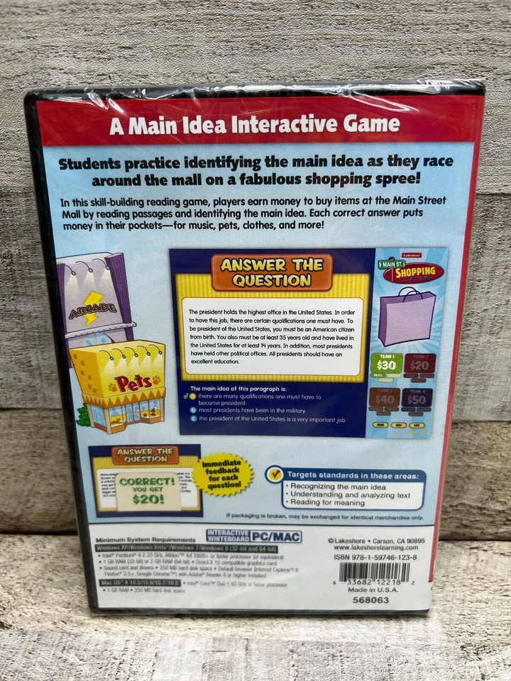 Main St. Shopping Lakeshore Interactive Whiteboard Software Grade 4-6 HH822 Math - Image 2 of 3