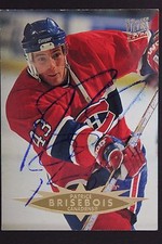Patrice Brisebois Canadiens Autograph 1996 Fleer #254 Hockey Signed Card JSA 16H