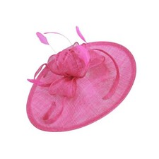 Large Big Saucer Sinamay On Headband Fascinator Wedding Ladies Day Ascot Hat