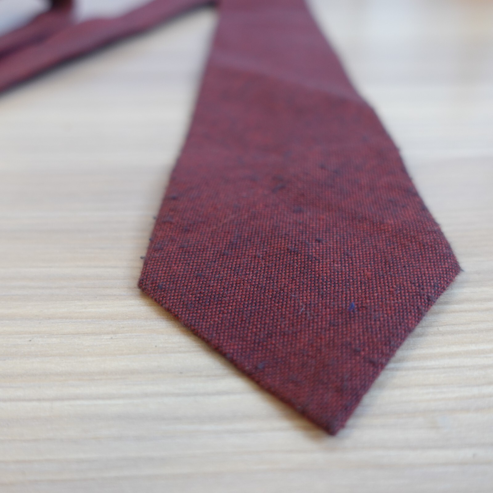 Neck Tie Mens Red Solid Basic Simple Modern Short… - image 4