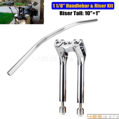 1 1/8'' Handlebar & Riser Kit For Harley Softail Dyna Street Bob Touring Roadking