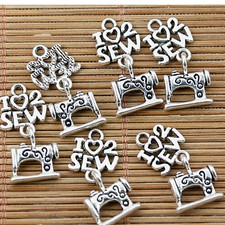 6pcs Tibetan silver sewing machine charms EF1391