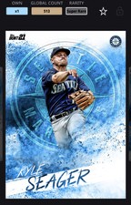 Topps Bunt MLB DIGITAL 2021 Color Splash Blue Base Super Rare Kyle Seager