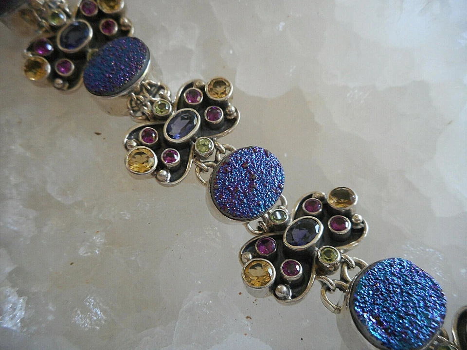 Brazalete Nicky Butler plata esterlina druzy citrino amatista turmalina 62NB2 Foto 4 de 4