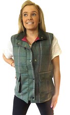 Campbell Cooper Ladies Tweed Shooting Riding Hunting Gillet Waistcoat Pink New