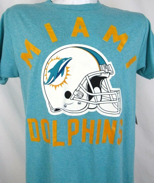 NFL Team Apparel Mens Miami Dolphins Helmet Logo TShirt, Size Medium