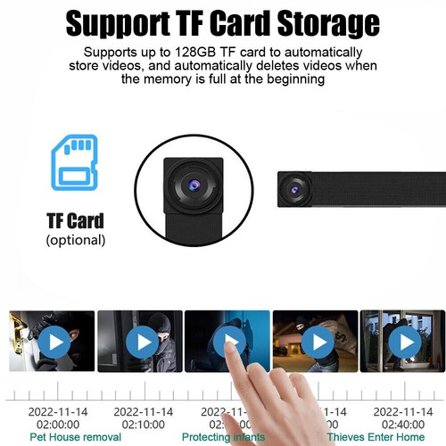 2x Mini Wlan Wifi Kamera P2P Überwachungskamera Video Aufnahme Knopf Einbau USB - Bild 14 von 17