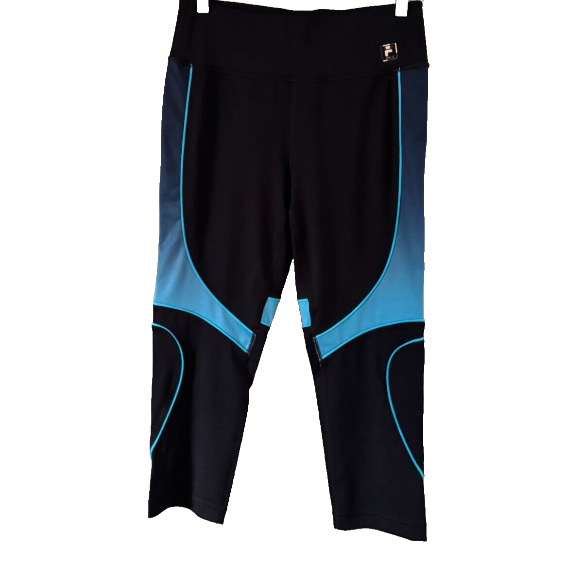 FILA Sport Activewear Leggings Capri Pantalone Donna Taglia Media Nero Blu Elasticizzato