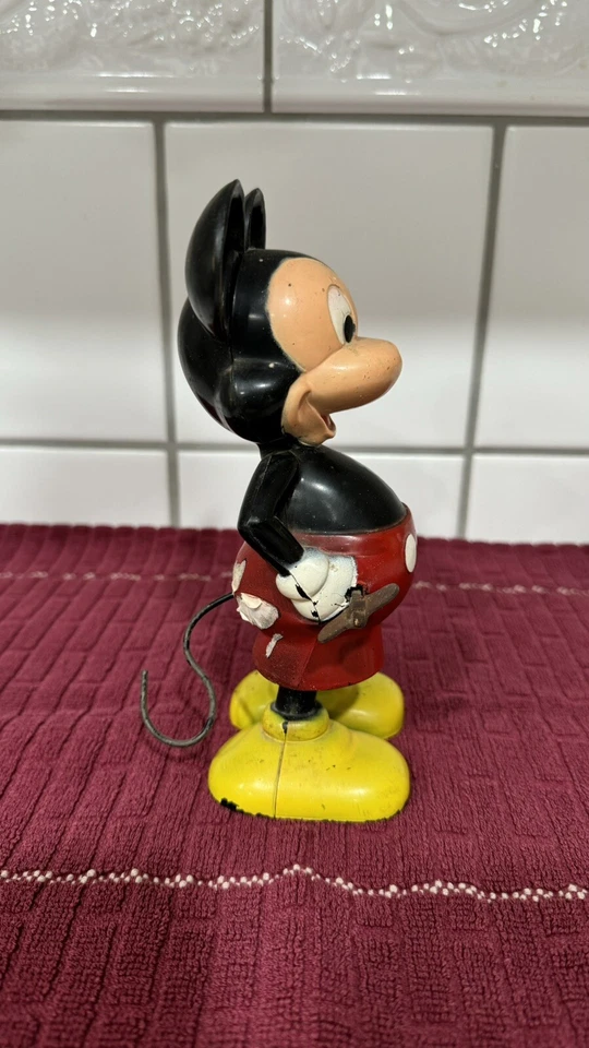 Vintage Louis Marx & Co. Disney Mickey Mouse Wind-Up Tail Plastic Toy Figure - Изображение 4 из 4