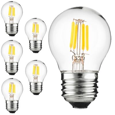 6Pack G16 LED Globe Light Bulb, Dimmable Edison, 3W (25W), 2200K, 250LM, E26