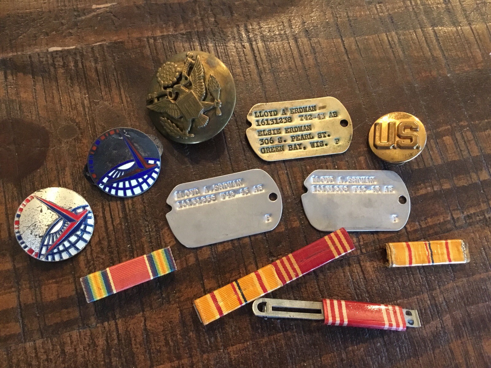 ORIGINAL WWII USAAF ATC LOT VETERAN GREEN BAY WIS DOG TAGS ETC | eBay