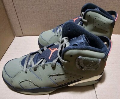 Jordan 6 Travis Scott Medium Olive Green Sz 2 Ps British Khaki Cactus Jack Mocha