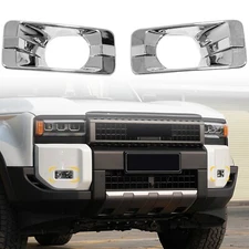 ABS Chrome Front Fog Light Cover Trim for Toyota Land Cruiser J250 2024-2025