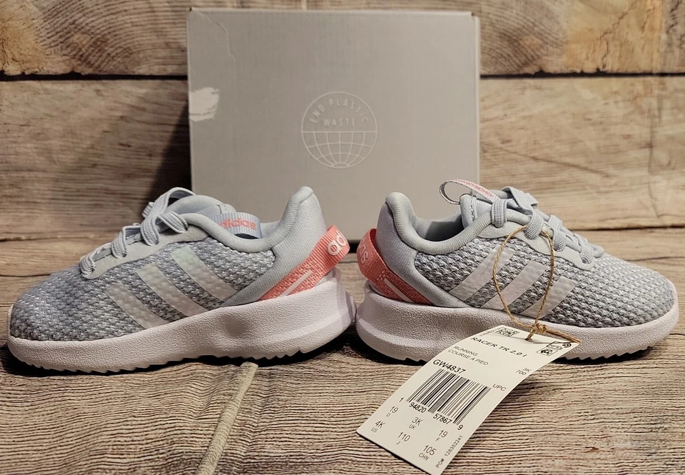 Adidas Racer TR 2.01 кроссовки обувь девочек размер 4K 4 ребенка ясельного возраста GW4837 новый серый - Изображение 3 из 4