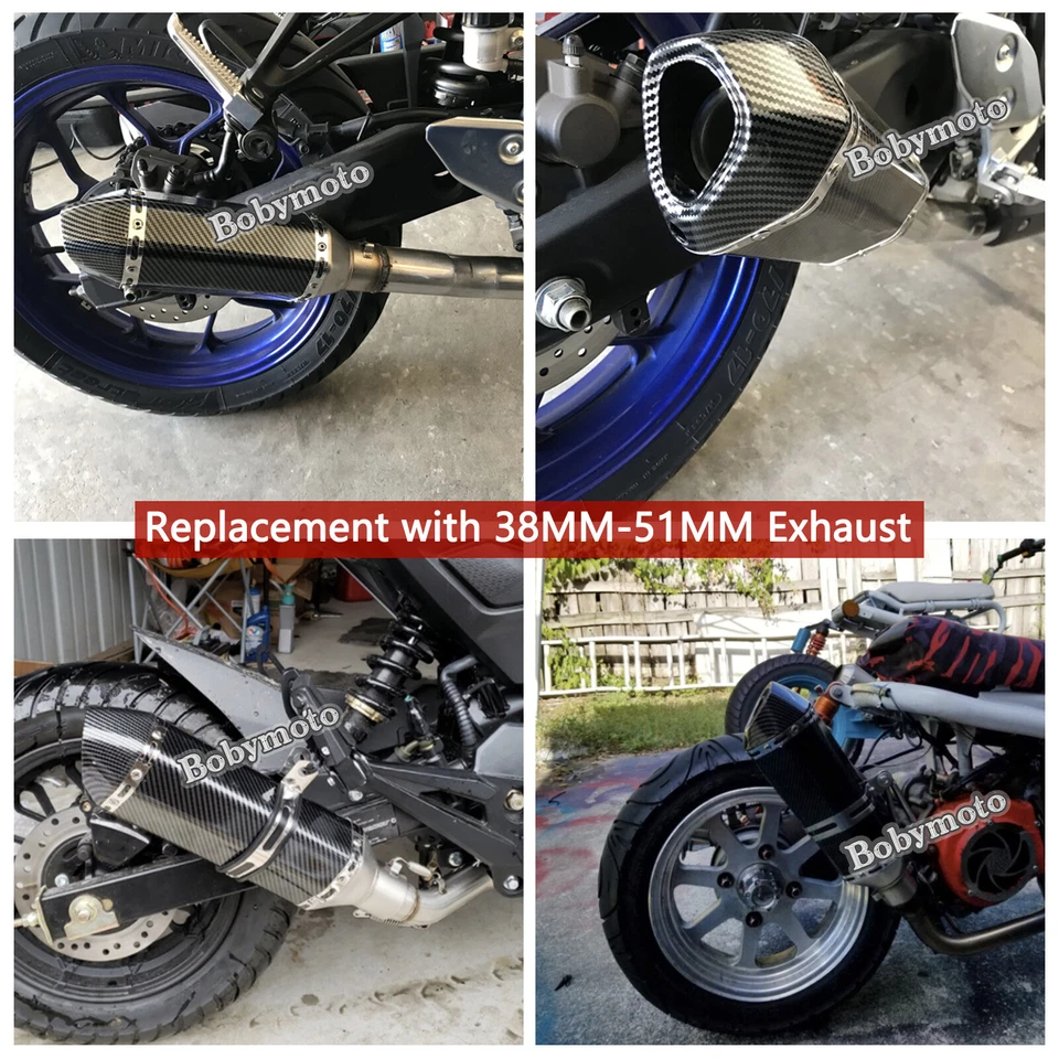 Tubo silenciador de escape universal para motocicleta Slip-on 51 mm con silenciador DB Killer Foto 4 de 4